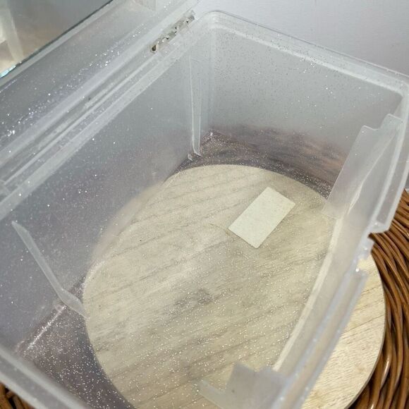 VINTAGE CABOODLES 80s 90s 5620 Clear MAKEUP‎ STORAGE CASE White Sparkle Glitter - Picture 6 of 8